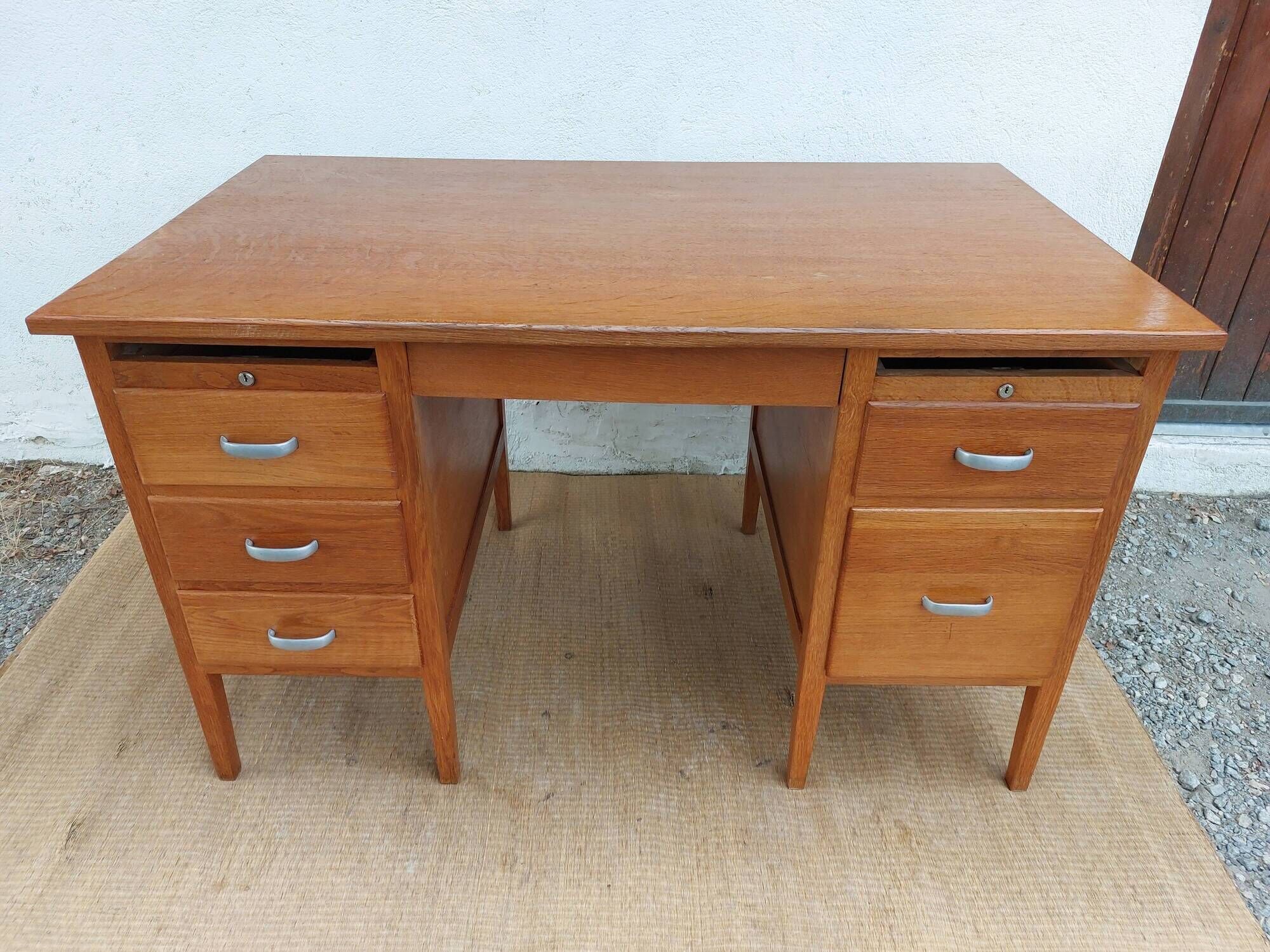 solid wood desk, 1970s