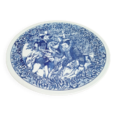 Large white porcelain dish with blue design