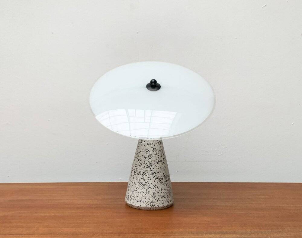 Vintage Postmodern Eno table lamp in glass and terrazzo from Ikea, 1990s.