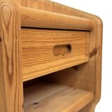 Vintage set of two pine wood bedside tables