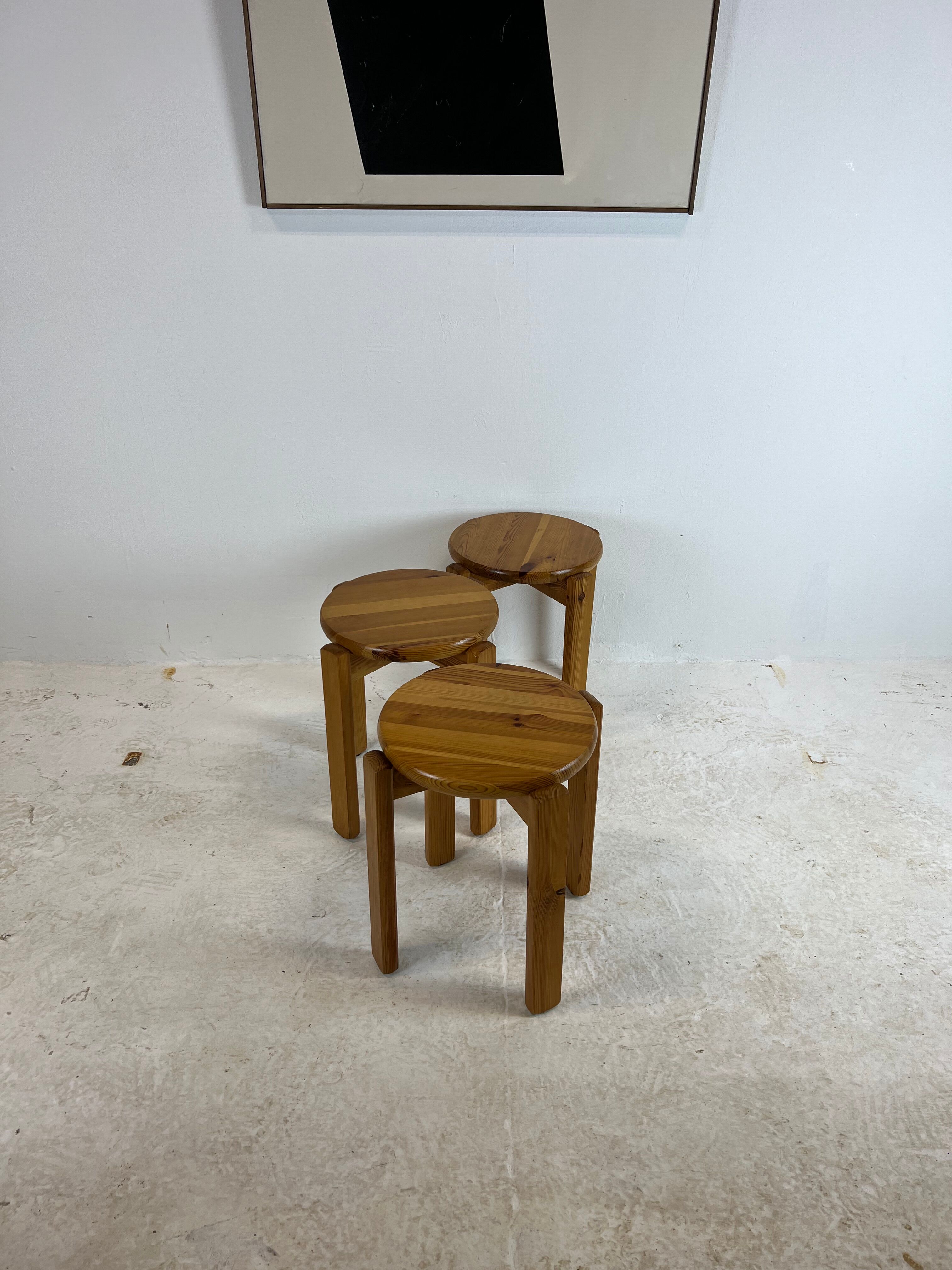 Mid-century stool trio, 1970