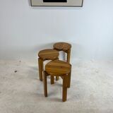 Mid-century stool trio, 1970