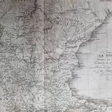 Old map of La Dace extracted from the Atlas of the History of the Emperors of 1819, 48 x 34 cm