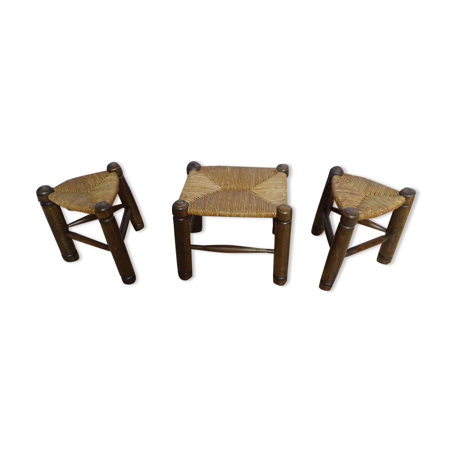 Set of three mulched stools