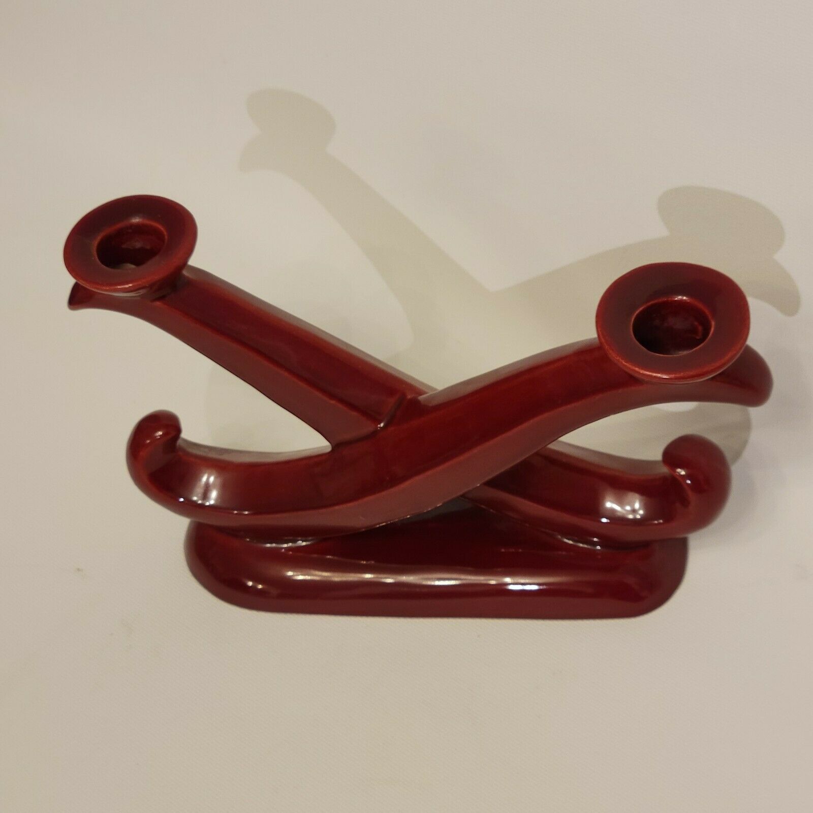 Ceramic candle holder Saint Clément red burgundy