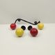 Vintage hook 2 hooks and 2 individual hooks in black metal and tricolor wood