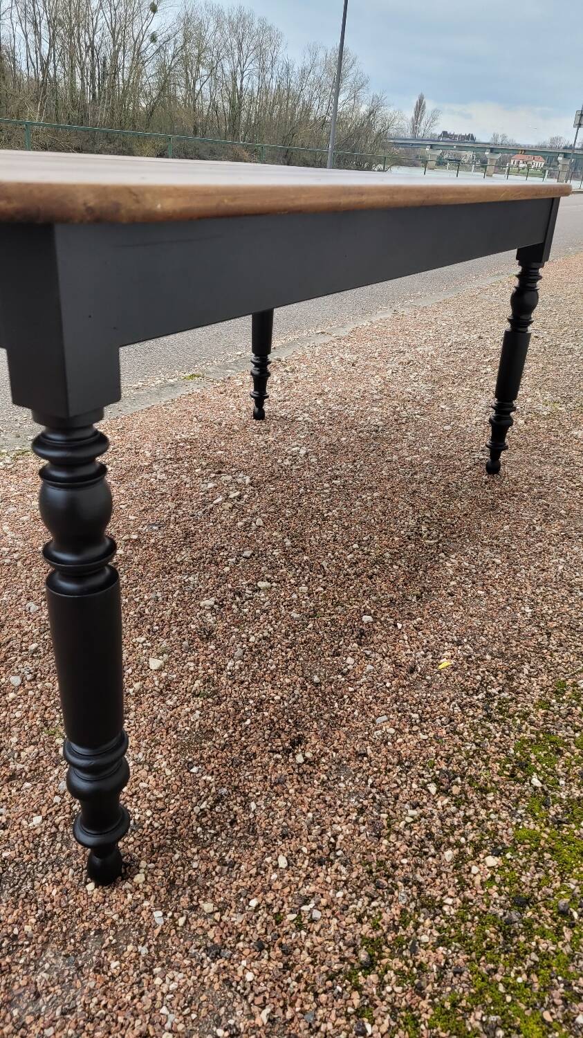 Louis Philippe style oval patinated bistro farm table - 1m90