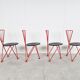 Vintage red metal dining chairs, 1980s