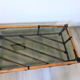 Vintage rattan coffee table, natural elegance