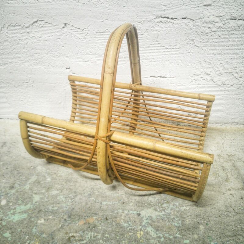 Rattan log basket