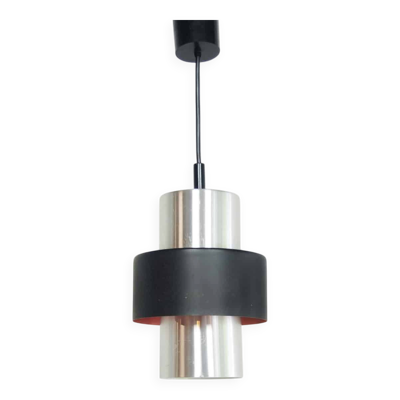 Lampe tubulaire argent métallique et noire