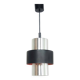 Lampe tubulaire argent métallique et noire