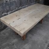 Brutalist solid oak coffee table