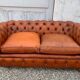 Salon canape and 2 chesterfield armchairs in vintage cognac leather from the 1970s