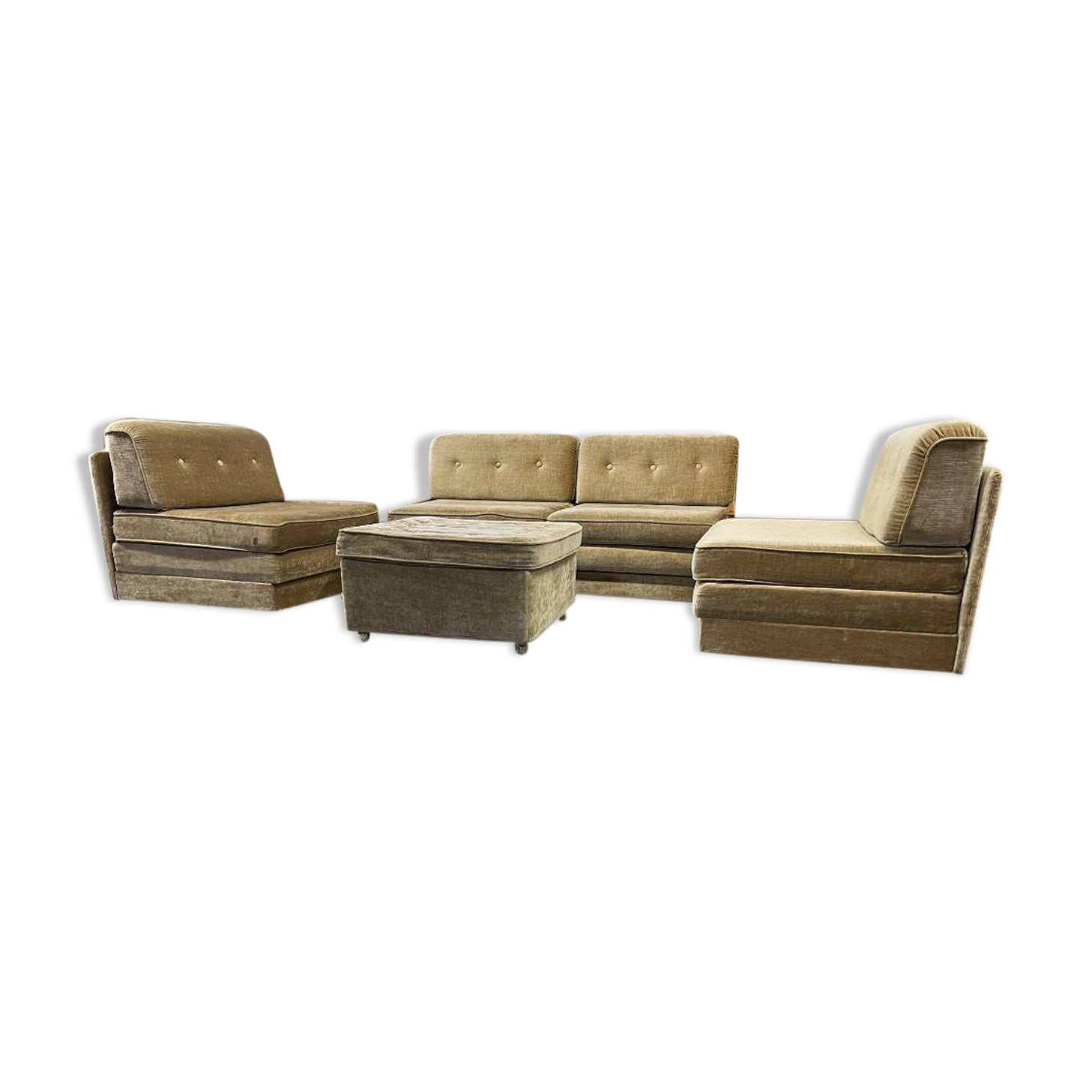 Salon modulaire vintage 4 pièces avec 2 éléments d'angle