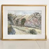 Signed watercolor framed