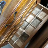 Vintage italian beech haberdashery shop cabinet, 1950s