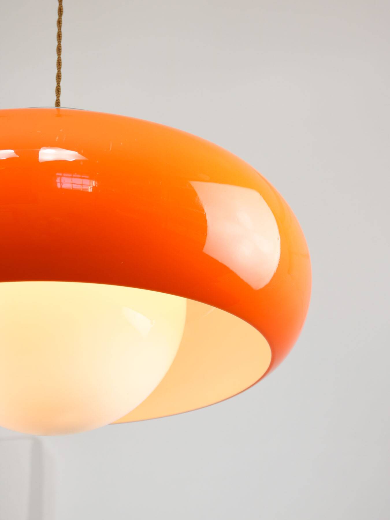 Large Space Age Model Best Pendant from Guzzini in Orange, 1970s
