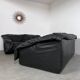 Vintage sofa set roset line Flou Flou designer sofa 80s black leather