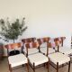 Set of 6 Scandinavian style Danish teak upholstered chairs. 1960s