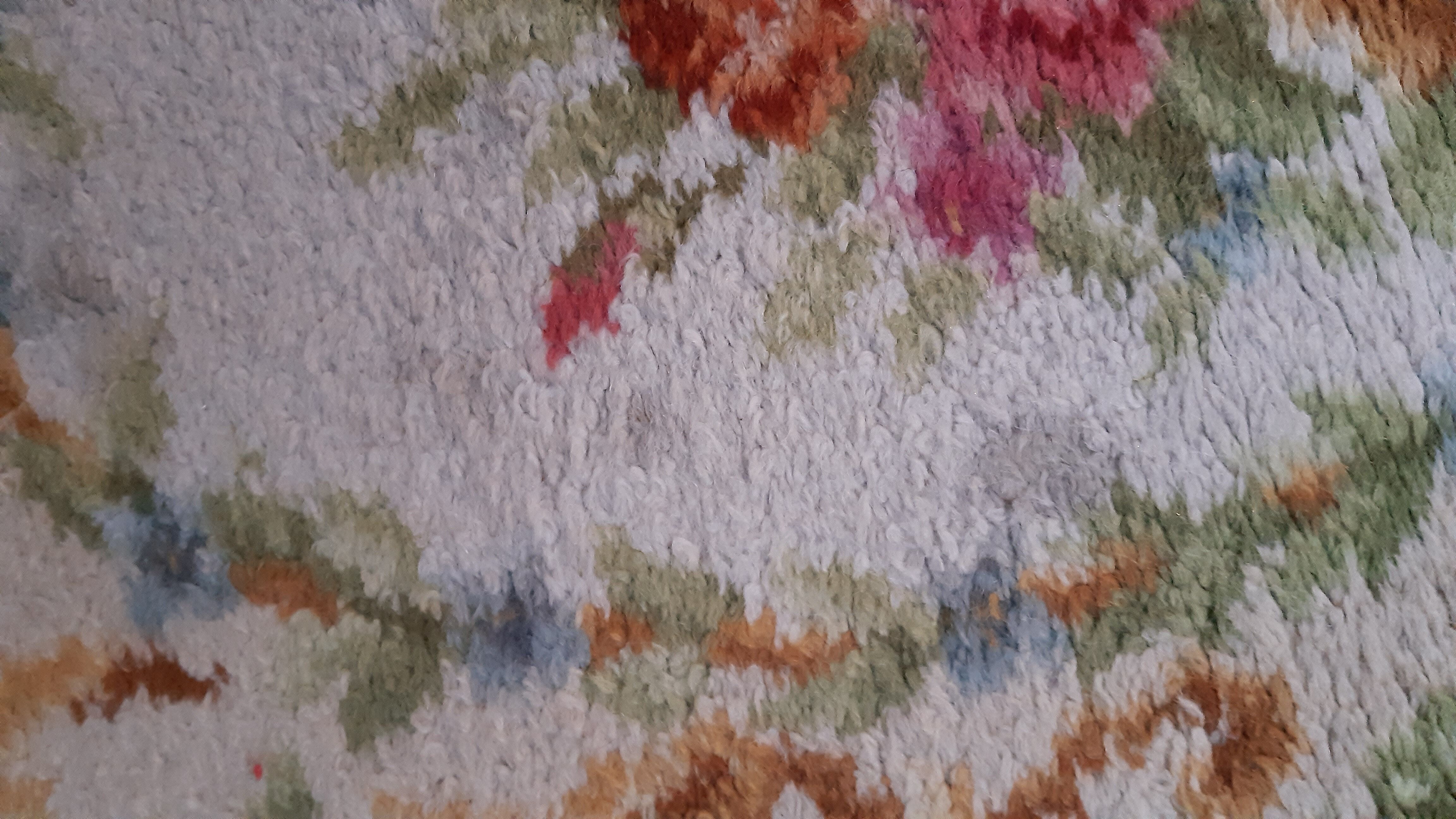 Pair of vintage carpets wool floral décor 137x68cm