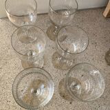 6 verres à vin verre ciselé
