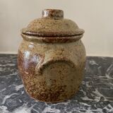 Vintage pyrite stoneware lid pot
