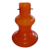 Vintage orange opaline glass pendant light, 1970s