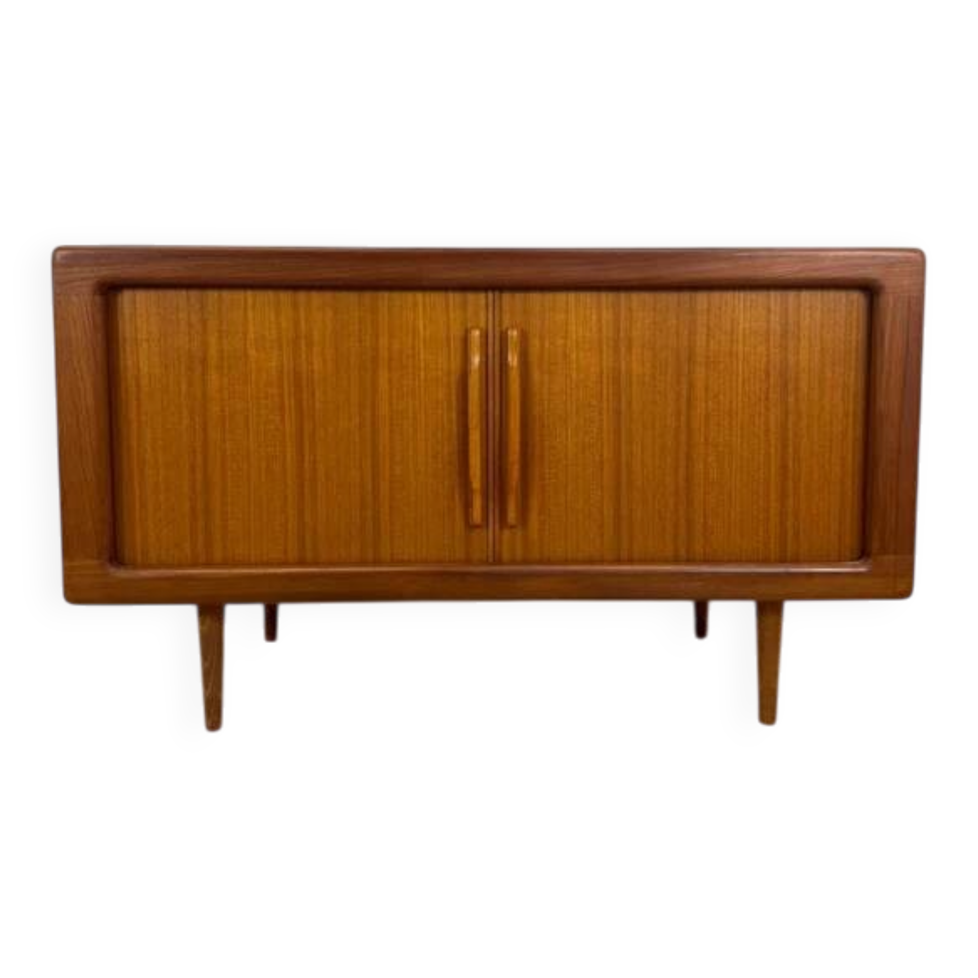 Buffet Dyrlund en teck avec portes escamotables, Danemark 1960