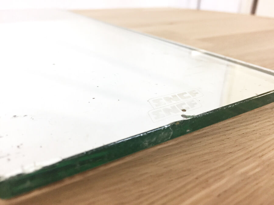 Triptych vintage SNCF wagon mirrors 1980