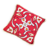 Floral decorative cushion | Wool embroidery | 70s