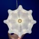 Suspension abat-jour vintage en opaline bleue