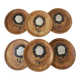 Set of 6 dessert plates with sunflower decoration, La Colombe Vallauris