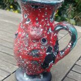 Glazed ceramic pitcher in Fat Lava style
