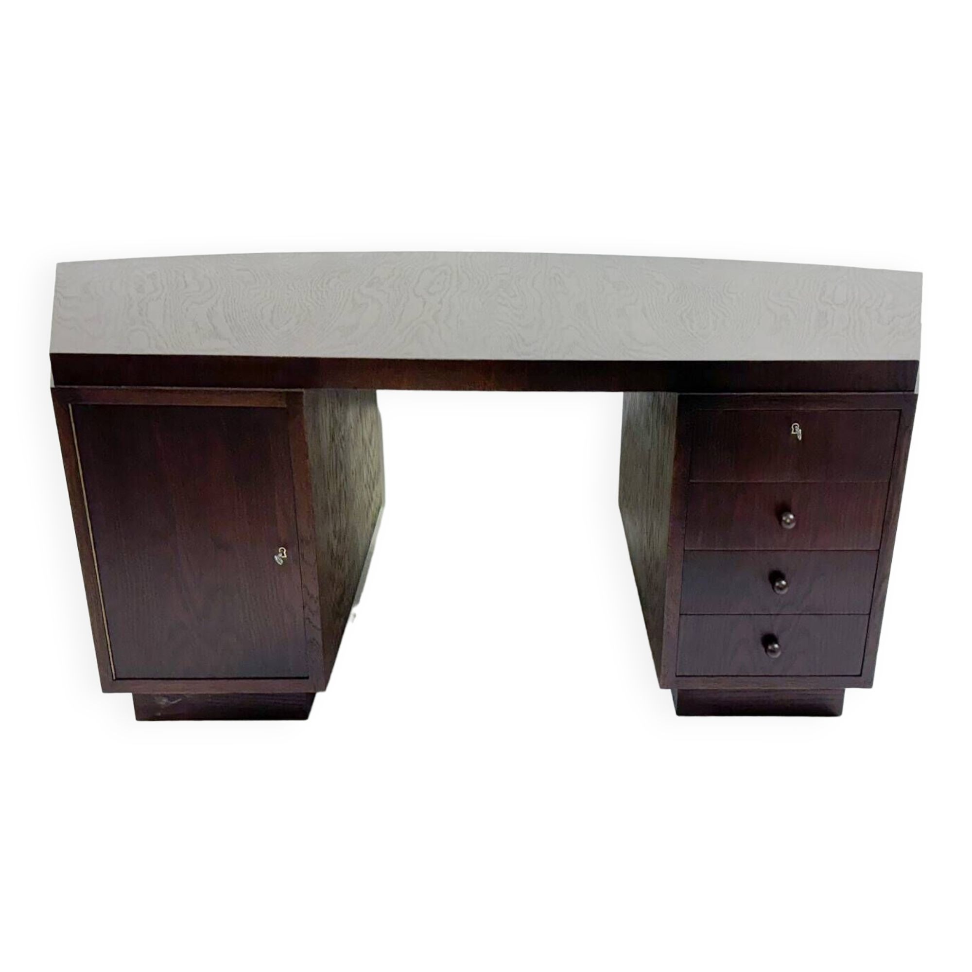 Wooden Art Deco Desk with Drawers, 1930s