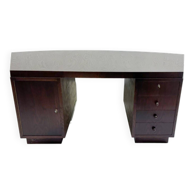 Bureau Art Déco en Bois avec Tiroirs, 1930s