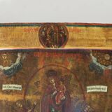 19th Century Traditional Religious oak Icon Mother of God Joy of All Who So