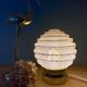 Vintage art deco globe table lamp in pink and gold Clichy glass