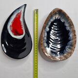 Two shell pockets in glazed ceramic