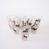 Set of eight glasses, Danish design, 1970s, manufactured in Denmark
