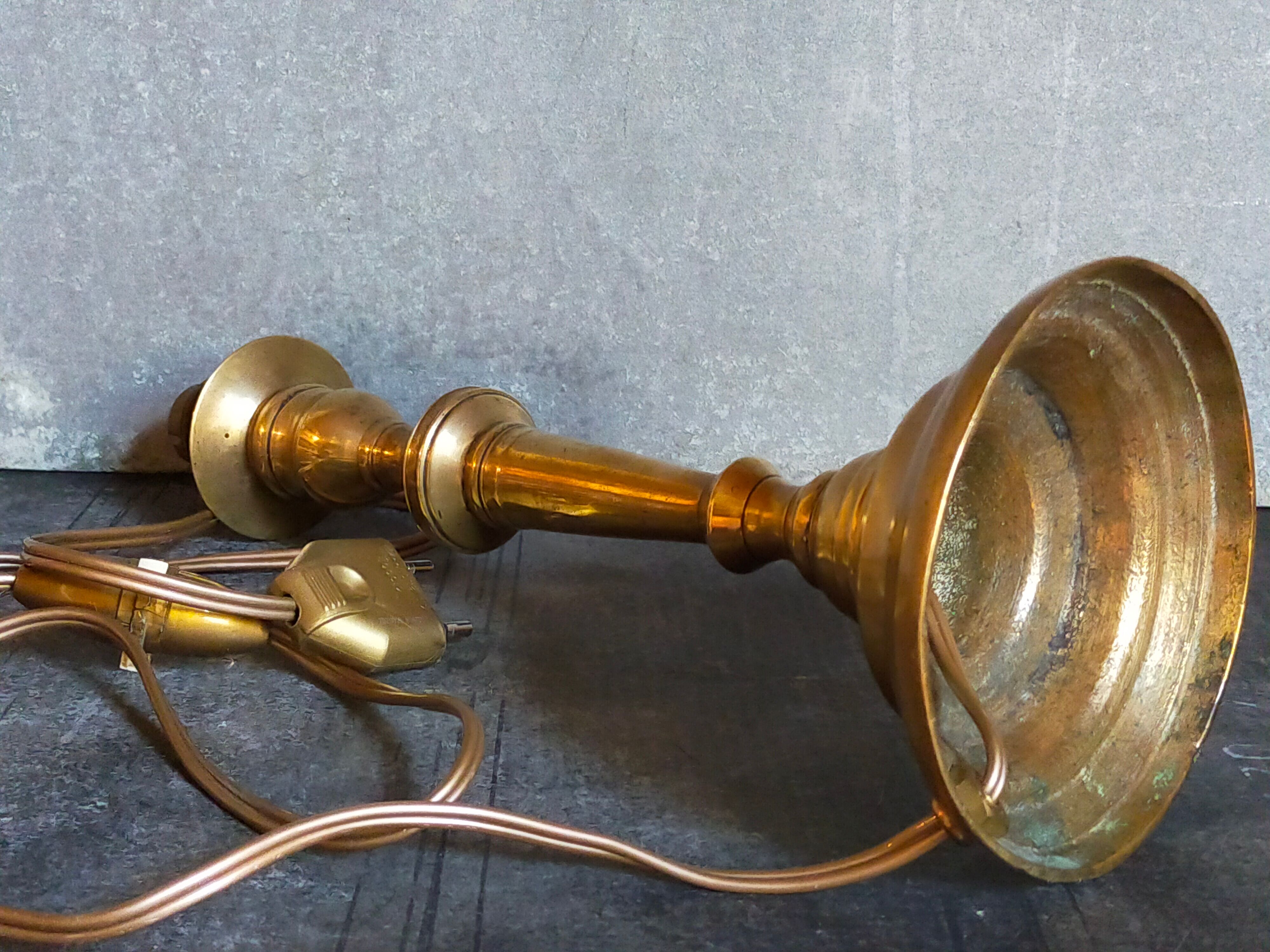Old solid brass lamp base