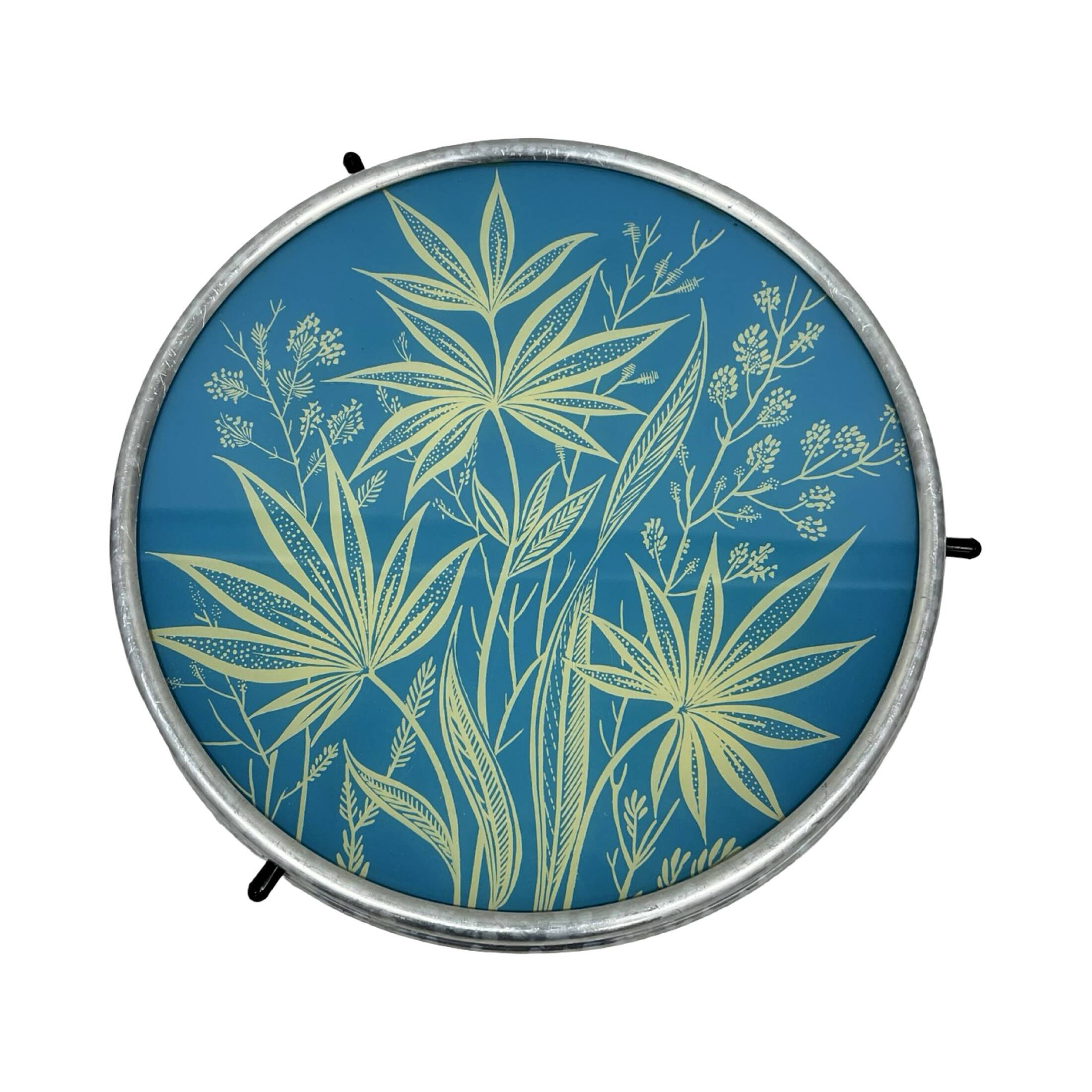 GOSMET Bydgoszcz Rotating Serving Platter – 1970s PRL Era – Vintage Turquoi