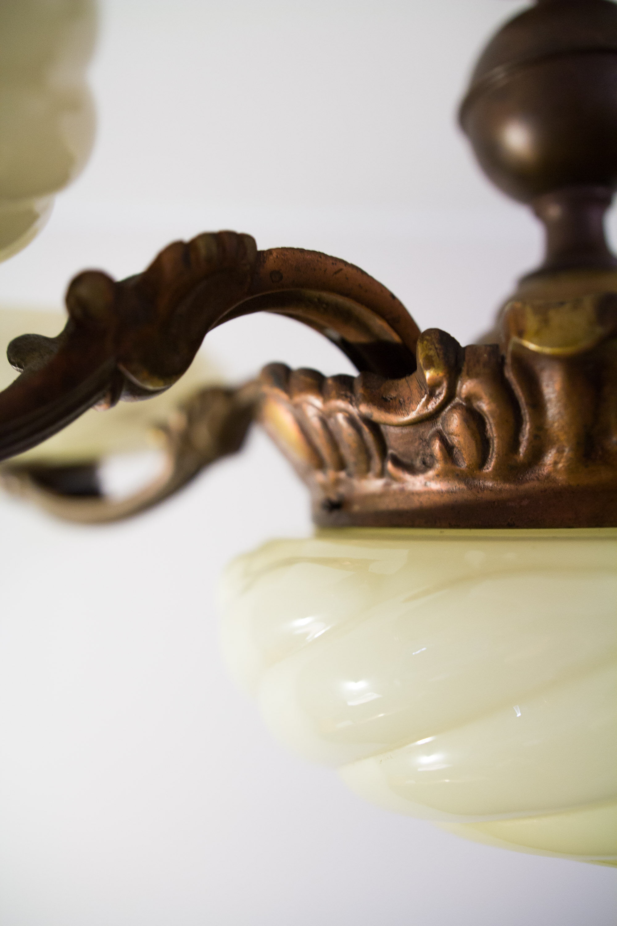 Antique center bowl chandelier