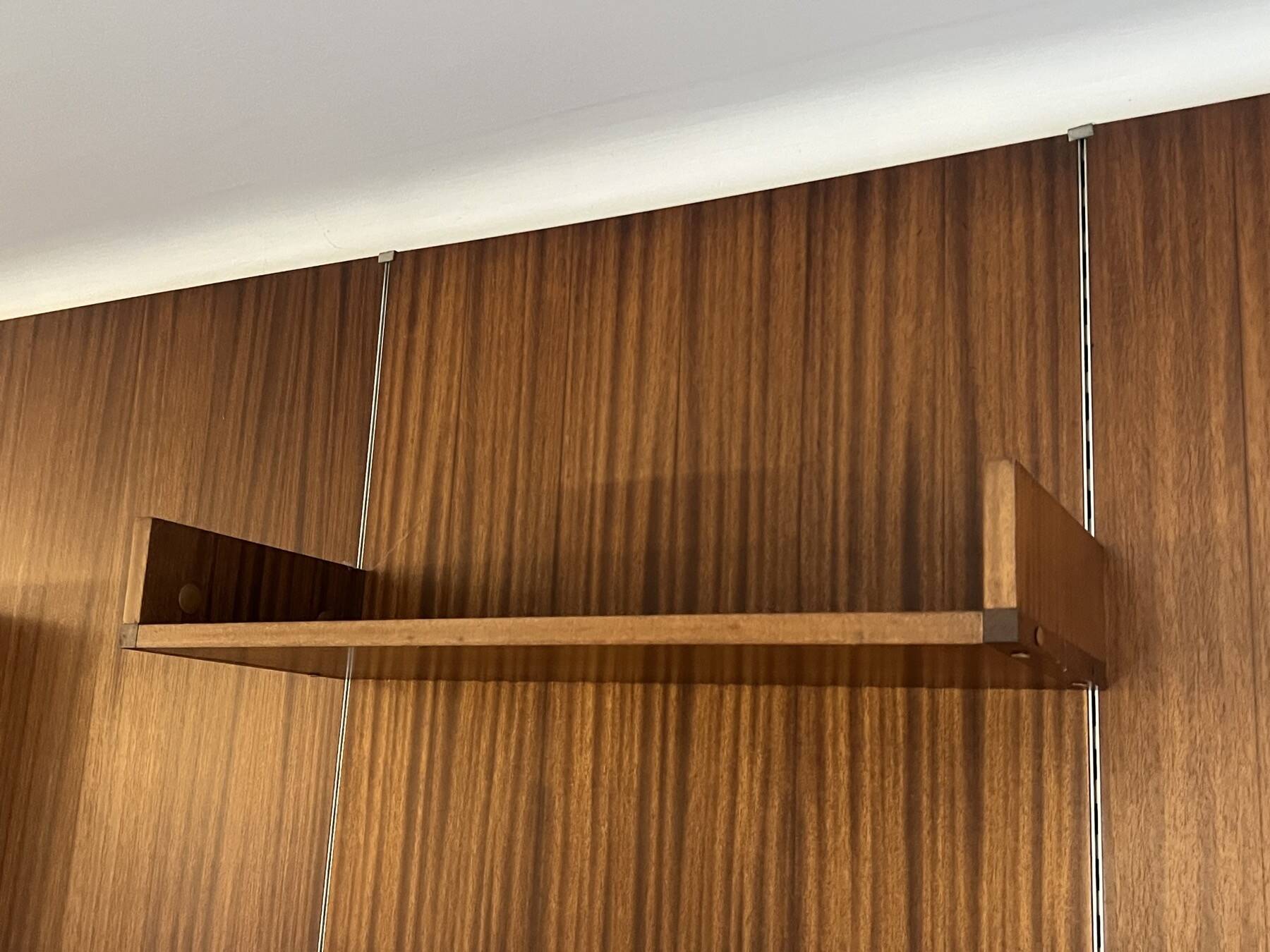 Modular Wall System in Wood Veneer, White Laminate, Glass and