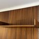 Modular Wall System in Wood Veneer, White Laminate, Glass and