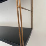 Modular vintage wall shelf, metal and brass circa 1960s