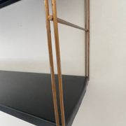 Etagère murale vintage modulable, metal et laiton circa 1960s