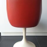 Chaise baquet vintage orange (plastique + cuir)