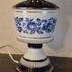 Italian Porcelain Table Lamp - Hand-painted,  blue and white floral