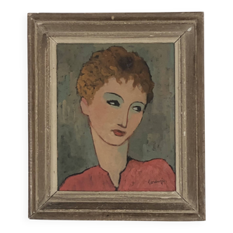 Fabius Lorenzi painting - Art Deco style portrait